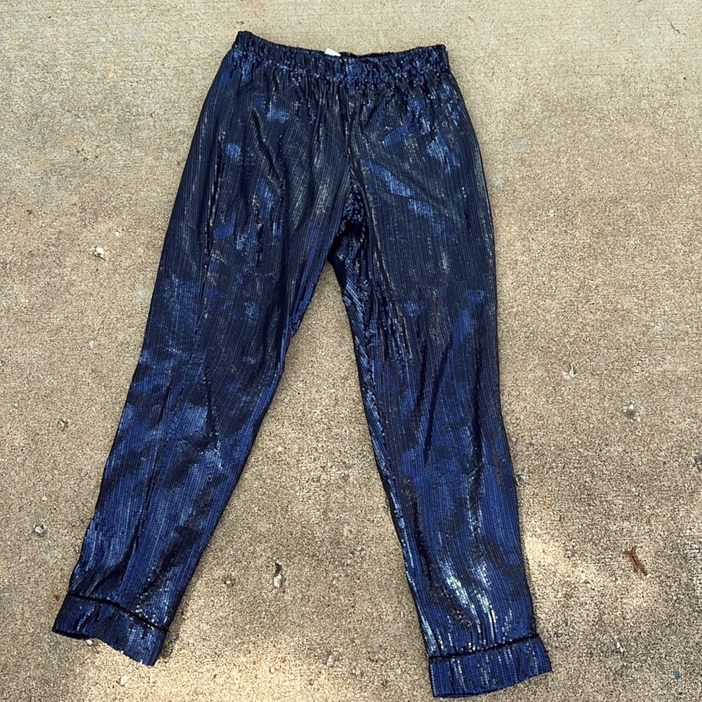 Corey lynn Calter blue sequin jogger, size medium